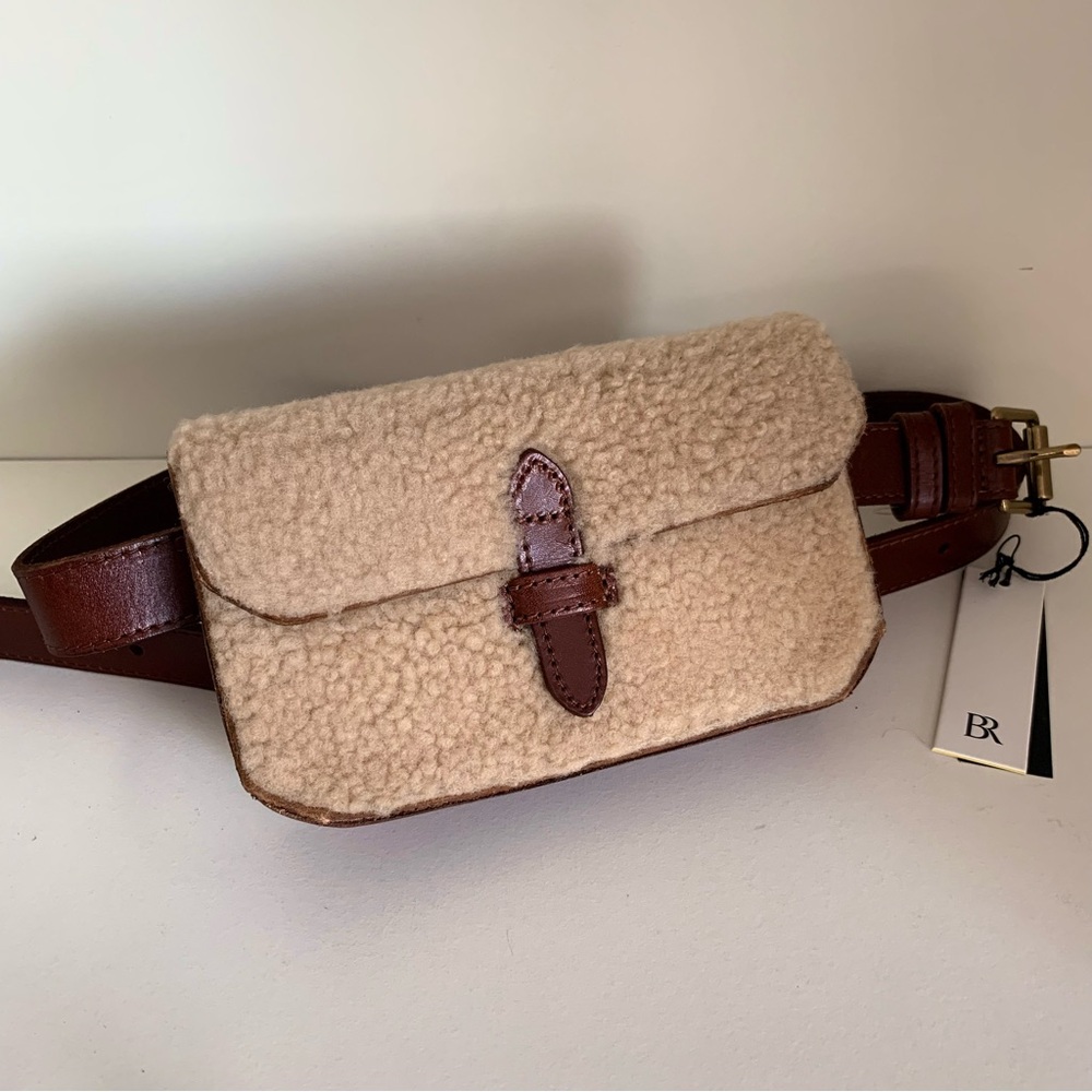 Banana republic Shearling leather belt bag Fanny pack